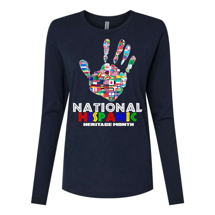 National Hispanic Heritage Month Hand Womens Cotton Relaxed Long Sleeve T-Shirt