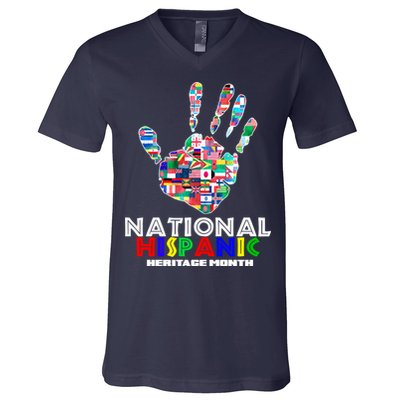 National Hispanic Heritage Month Hand V-Neck T-Shirt