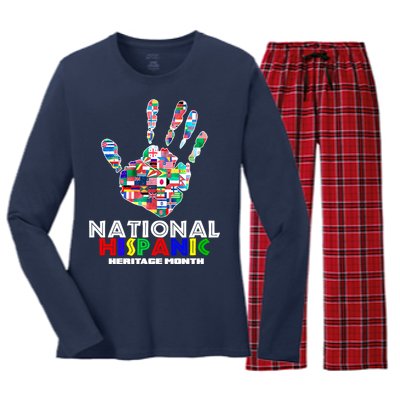 National Hispanic Heritage Month Hand Women's Long Sleeve Flannel Pajama Set 