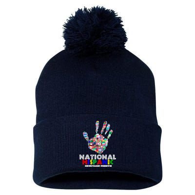 National Hispanic Heritage Month Hand Pom Pom 12in Knit Beanie