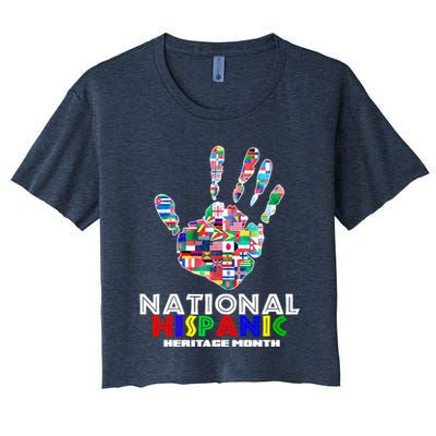 National Hispanic Heritage Month Hand Women's Crop Top Tee