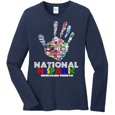 National Hispanic Heritage Month Hand Ladies Long Sleeve Shirt