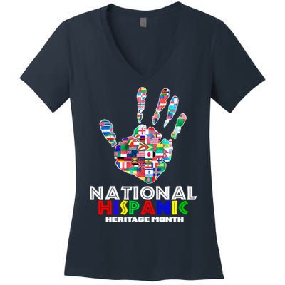 National Hispanic Heritage Month Hand Women's V-Neck T-Shirt