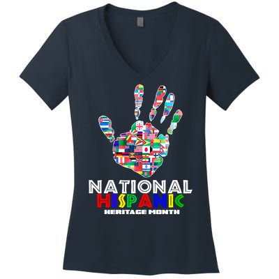 National Hispanic Heritage Month Hand Women's V-Neck T-Shirt