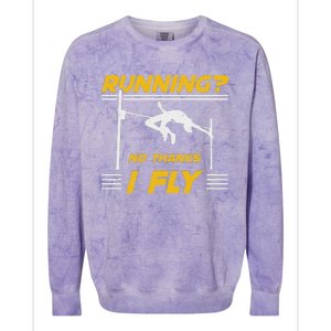 No Hanks I Fly High Jump Rack And Field High Jumper Colorblast Crewneck Sweatshirt