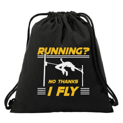 No Hanks I Fly High Jump Rack And Field High Jumper Drawstring Bag