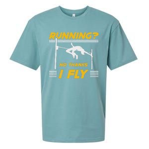 No Hanks I Fly High Jump Rack And Field High Jumper Sueded Cloud Jersey T-Shirt