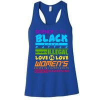 No Hu Is Illegal Black Lives Matter Flyers Pride Gift Women's Racerback Tank