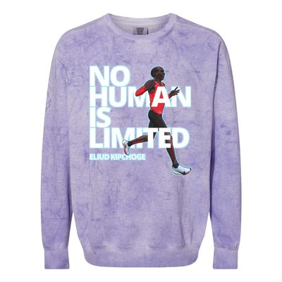 No Human Is Limited Eliud Kipchoge Colorblast Crewneck Sweatshirt