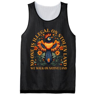 No Human Is Illegal On Stolen Land Mesh Reversible Basketball Jersey Tank