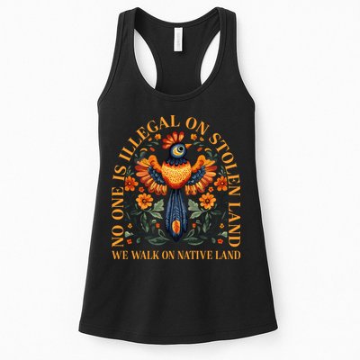 No Human Is Illegal On Stolen Land Womens Tank Top