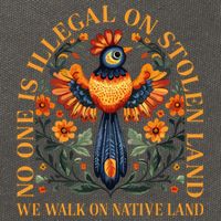 No Human Is Illegal On Stolen Land Cotton Canvas Backpack