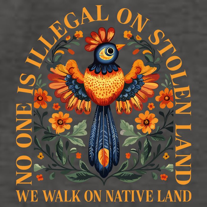 No Human Is Illegal On Stolen Land Vector Backpack