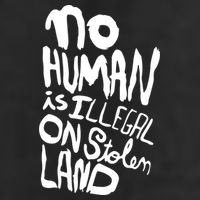 No Human Is Illegal On Stolen Land 7 Panel Mesh Trucker Snapback Hat