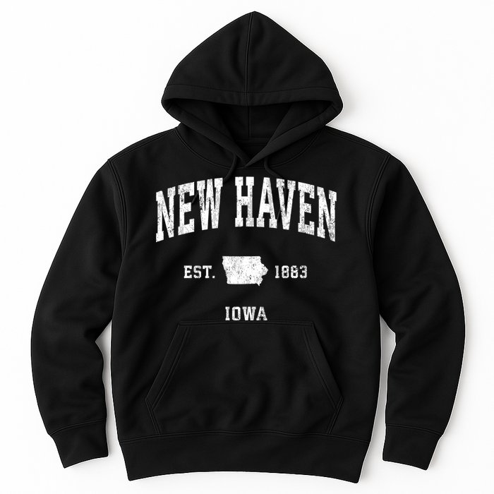 New Haven Iowa Ia Vintage Athletic Hoodie