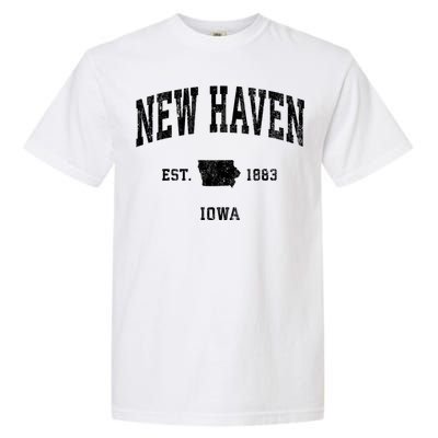 New Haven Iowa Ia Vintage Athletic Garment-Dyed Heavyweight T-Shirt