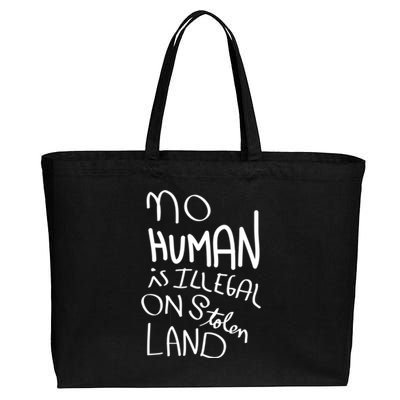 No Hu Is Illegal On Stolen Land Funny Gift Cotton Canvas Jumbo Tote