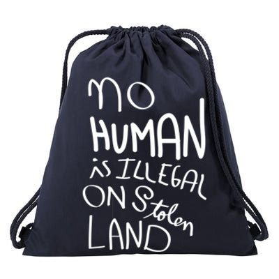 No Hu Is Illegal On Stolen Land Funny Gift Drawstring Bag