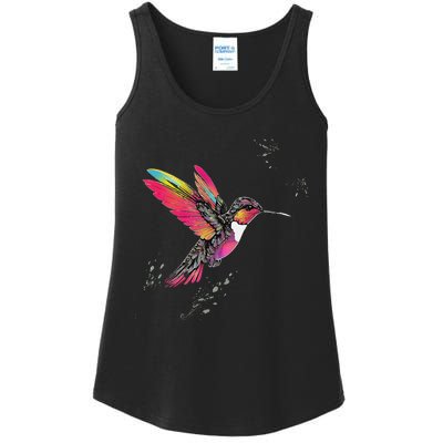 Neon Hummingbird In Flight Ladies Essential Tank