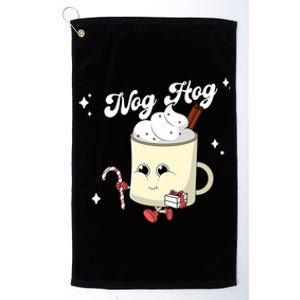 Nog Hog Kawaii Groovy Christmas Eggnog Made Me Retro Egg Nog Great Gift Platinum Collection Golf Towel