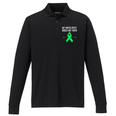 Non Hodgkins Lymphoma Support My Oncologist Does My Hair Funny Gift Performance Long Sleeve Polo