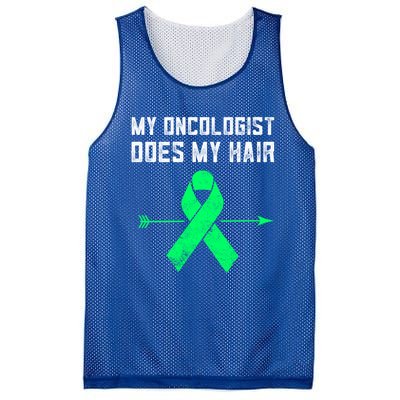 Non Hodgkins Lymphoma Support My Oncologist Does My Hair Funny Gift Mesh Reversible Basketball Jersey Tank