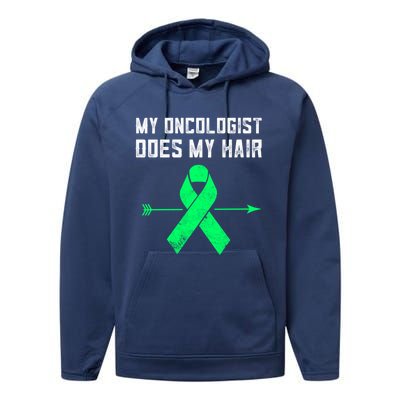 Non Hodgkins Lymphoma Support My Oncologist Does My Hair Funny Gift Performance Fleece Hoodie