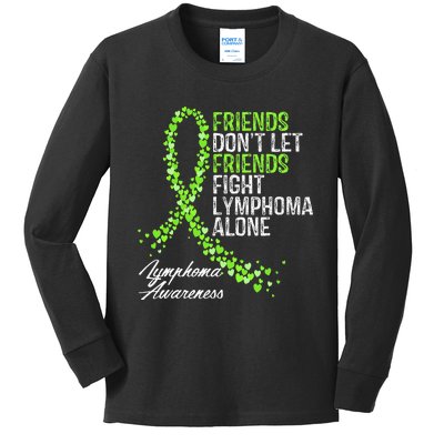 Non Hodgkins Lymphoma Awareness Cancer Fighter Support Kids Long Sleeve Shirt