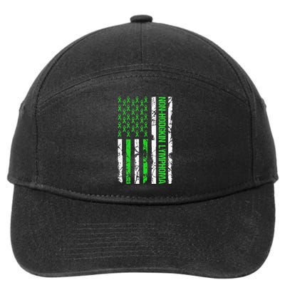 Non Hodgkin Lymphoma Flag Lime Green Ribbon Awareness 7-Panel Snapback Hat