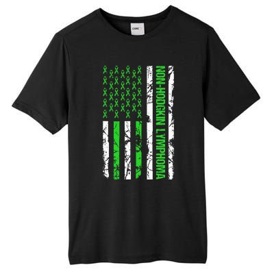 Non Hodgkin Lymphoma Flag Lime Green Ribbon Awareness Tall Fusion ChromaSoft Performance T-Shirt