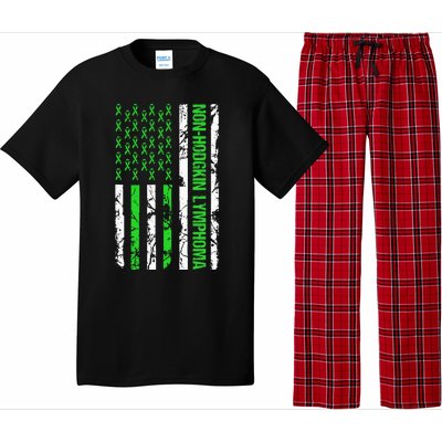 Non Hodgkin Lymphoma Flag Lime Green Ribbon Awareness Pajama Set