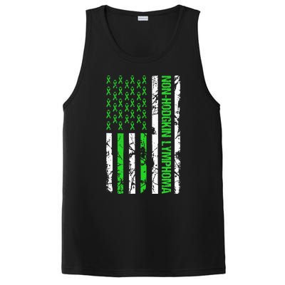 Non Hodgkin Lymphoma Flag Lime Green Ribbon Awareness PosiCharge Competitor Tank