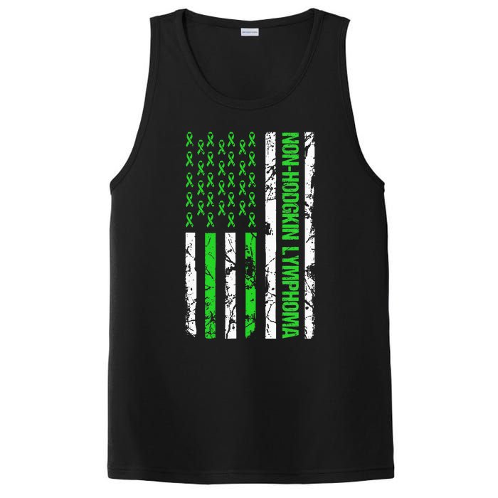 Non Hodgkin Lymphoma Flag Lime Green Ribbon Awareness PosiCharge Competitor Tank