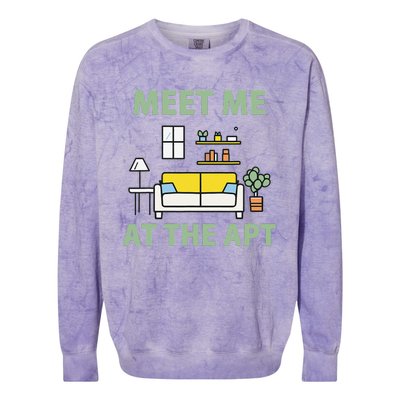 Natural Harmony Meet Me At The Apt In Green Colorblast Crewneck Sweatshirt