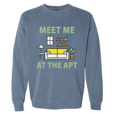 Natural Harmony Meet Me At The Apt In Green Garment-Dyed Sweatshirt