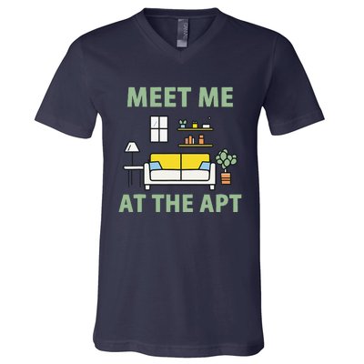 Natural Harmony Meet Me At The Apt In Green V-Neck T-Shirt