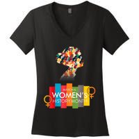 National History Month 2024 Women's V-Neck T-Shirt