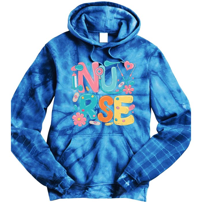 Nurse Healthcare Medical Profession Nurses Stethoscope Gift Tie Dye Hoodie