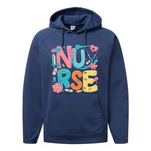 Nurse Healthcare Medical Profession Nurses Stethoscope Gift Performance Fleece Hoodie