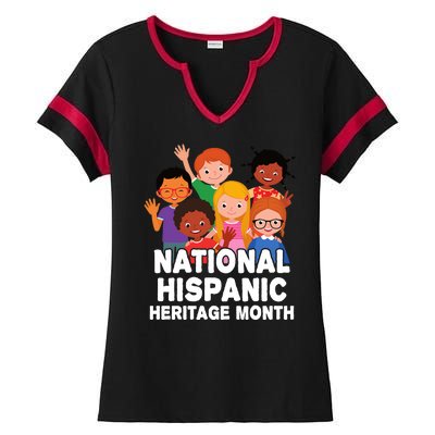 National Hispanic Month Celebration Ladies Halftime Notch Neck Tee