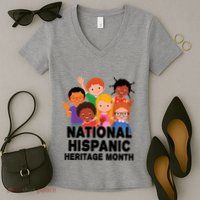 National Hispanic Month Celebration Women's V-Neck T-Shirt