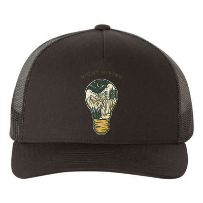 Night Hiking Mountain And Night Sky Graphic Design Yupoong Adult 5-Panel Trucker Hat