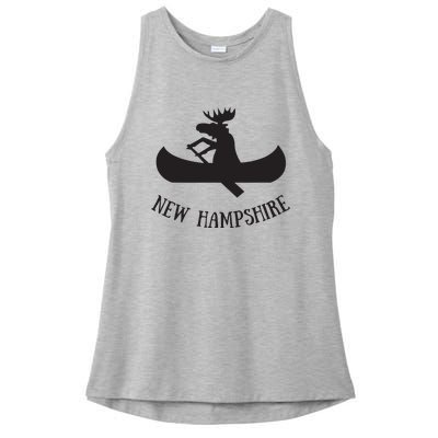 New Hampshire Moose Canoe Vacation Ladies PosiCharge Tri-Blend Wicking Tank