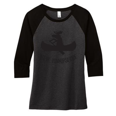 New Hampshire Moose Canoe Vacation Women's Tri-Blend 3/4-Sleeve Raglan Shirt