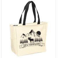 New Hampshire Mountain Moose Cool New Hampshire Gift Zip Tote Bag