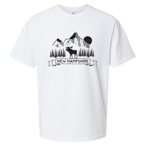 New Hampshire Mountain Moose Cool New Hampshire Gift Sueded Cloud Jersey T-Shirt