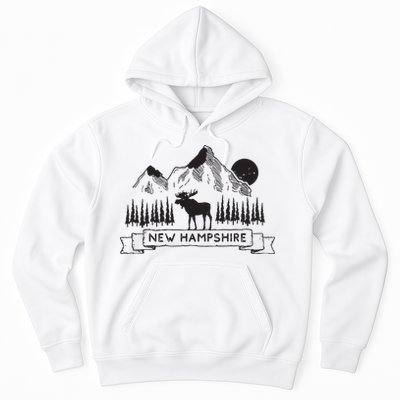 New Hampshire Mountain Moose Cool New Hampshire Gift Hoodie
