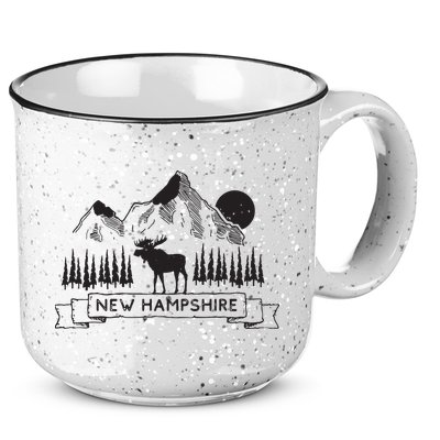 New Hampshire Mountain Moose Cool New Hampshire Gift 15oz Campfire Ceramic Mug