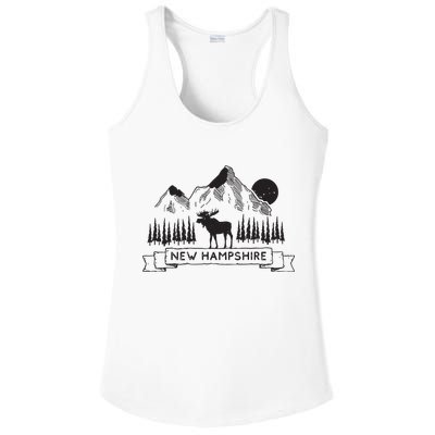 New Hampshire Mountain Moose Cool New Hampshire Gift Ladies PosiCharge Competitor Racerback Tank