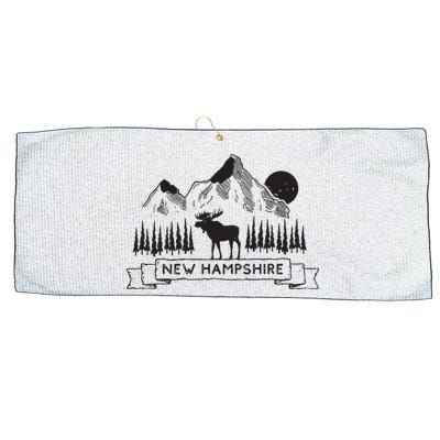 New Hampshire Mountain Moose Cool New Hampshire Gift Large Microfiber Waffle Golf Towel